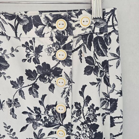 J.Crew Pencil Skirt | Black White Floral Botanical Print | Women’s Size 2 - Picture 2 of 5